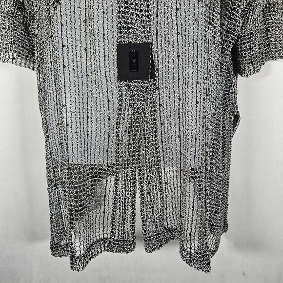 IC by Connie K Top Mesh Knit Cardigan Topper No Size Oversize Sequins Whimsigoth - Picture 9 of 11
